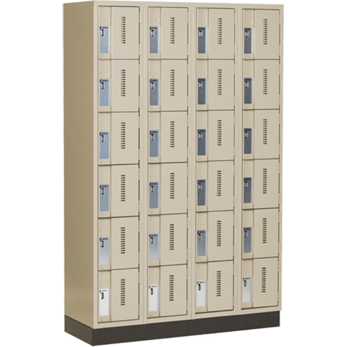 Casiers robustes Concorde, 6 niveaux, Bloc de 4, 48" x 18" x 76", Acier, Beige, Soud&eacute; (assembl&eacute;) FMT Sales Ltd