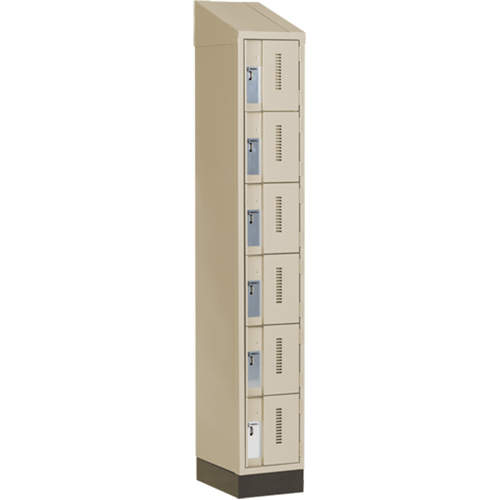 Concorde Heavy-Duty Lockers, 6 -tier, 12" x 18" x 82", Steel, Beige, Welded (Assembled) FMT Sales Ltd