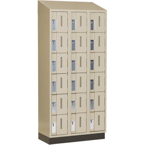 Concorde Heavy-Duty Lockers, 6 -tier, Bank of 3, 36" x 18" x 82", Steel, Beige, Welded (Assembled) FMT Sales Ltd