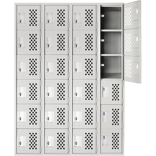 Clean Line Lockerettes, 6 -tier, Bank of 4, 18" x 72" x 12", Steel FMT Sales Ltd