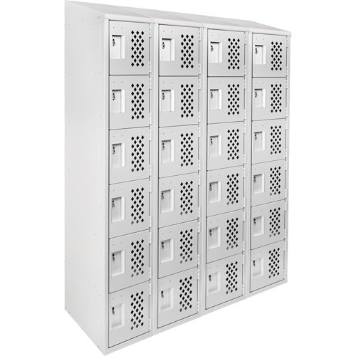 Assembled Clean Line Perforated Economy Lockers, 6 -tier, Bank of 4, 18" x 72" x 12", Steel FMT Sales Ltd