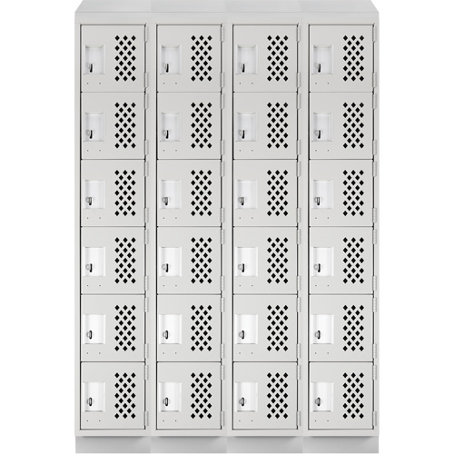 Assembled Clean Line Perforated Economy Lockers, 6 -tier, Bank of 4, 18" x 72" x 12", Steel FMT Sales Ltd