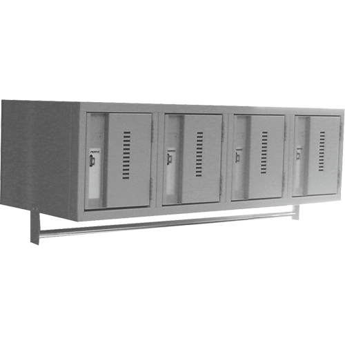 Wall Hung Lockers - Heavy Duty, Bank of 4, 18" x 12" x 12", Steel FMT Sales Ltd