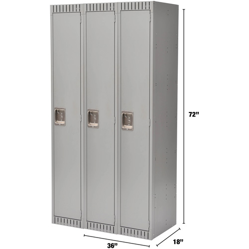 Casiers, Bloc de 3, 36" x 18" x 72", Acier, Gris, D&eacute;mont&eacute; FMT Sales Ltd