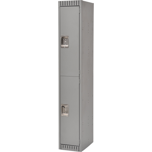 Lockers, 2 -tier, 12" x 18" x 72", Steel, Grey, Knocked Down FMT Sales Ltd