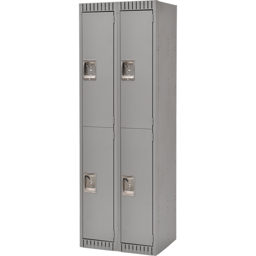 Casiers, 2 niveaux, Bloc de 2, 24" x 18" x 72", Acier, Gris, Rivet (assembl&eacute;) FMT Sales Ltd