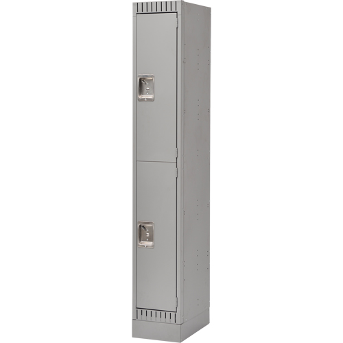 Casiers assembl&eacute;s, 2 niveaux, 12" x 18" x 72", Acier, Gris, Rivet (assembl&eacute;) FMT Sales Ltd