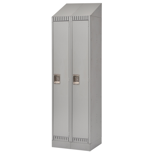 Assembled Lockers, Bank of 2, 24" x 18" x 72", Steel, Grey, Rivet (Assembled) FMT Sales Ltd