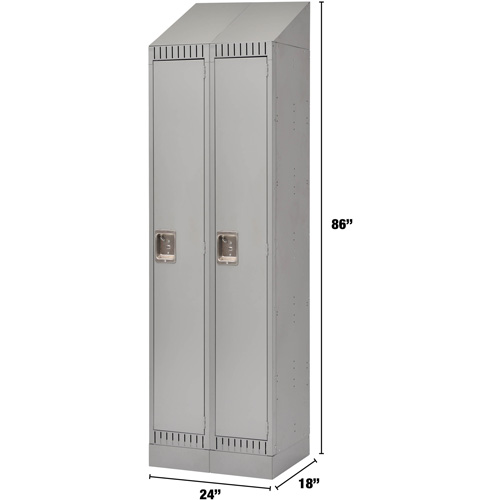 Lockers, Bank of 2, 24" x 18" x 86", Steel, Grey, Knocked Down FMT Sales Ltd