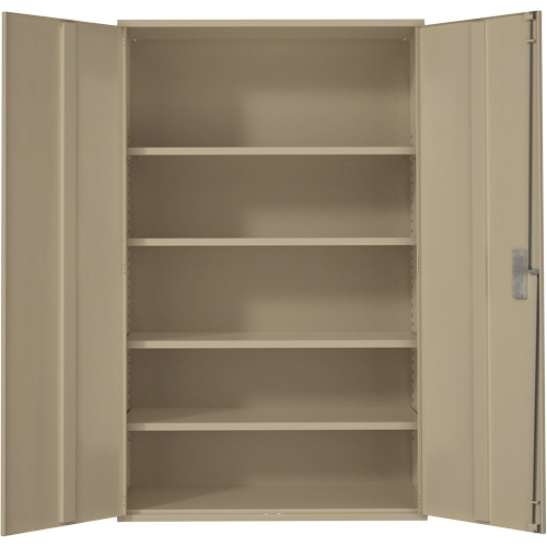 Armoire de rangement Hi-Boy tr&egrave;s large, Acier, 4 Tablettes, 72" h x 48" la x 24" P, Beige FMT Sales Ltd