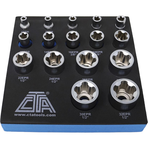 Jeu de douilles TORX EPR &agrave; 5 pans, 16 Morceaux, Prise de 1/4"/3/8"/1/2" FMT Sales Ltd