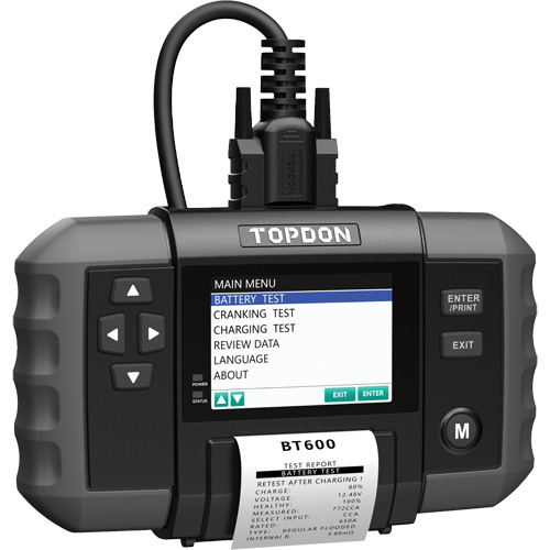 Testeur de batterie 12?V et de syst&egrave;mes 12?V/24?V BT600 avec imprimante int&eacute;gr&eacute;e FMT Sales Ltd