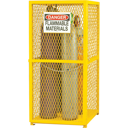 Armoire de rangement pour bouteilles &agrave; gaz, nbre de bouteilles: 9, 30" , 30" , 71-3/4" , Jaune FMT Sales Ltd