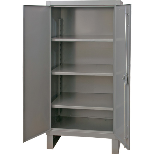 Extra Heavy-Duty Cabinet, Steel, 3 Shelves, 66" H x 36" W x 24" D, Grey FMT Sales Ltd