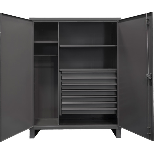 Extra Heavy-Duty Wardrobe Cabinet, Steel, 48" W x 24" D x 78" H, Grey FMT Sales Ltd