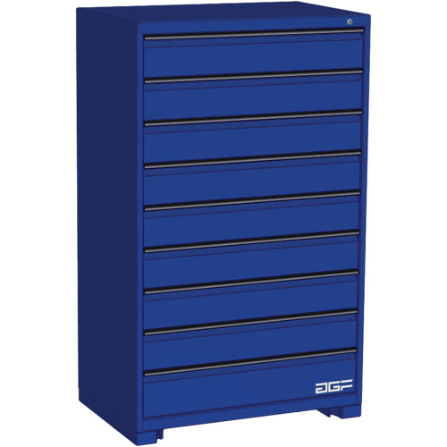 Armoire &agrave; tiroirs modulaire, 9 tiroirs, 36" la x 24" p x 60" h, Bleu FMT Sales Ltd