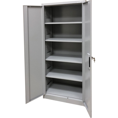 Armoire de rangement, Acier, 4 Tablettes, 66" h x 30" la x 15" P, Gris FMT Sales Ltd
