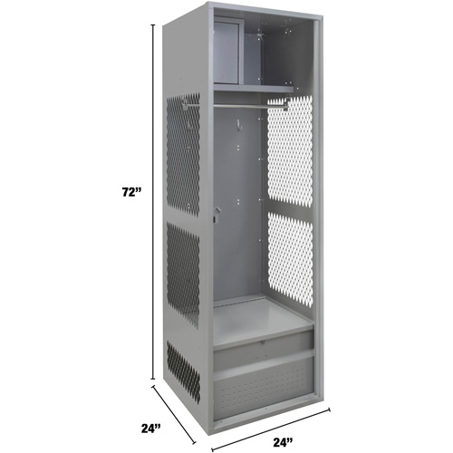 Gear Locker, Steel, 24" W x 24" D x 72" H, Grey FMT Sales Ltd