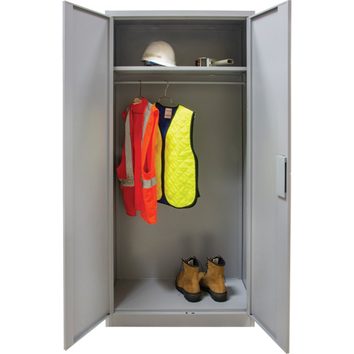 Wardrobe Storage Cabinet, Steel, 36" W x 18" D x 72" H, Grey FMT Sales Ltd
