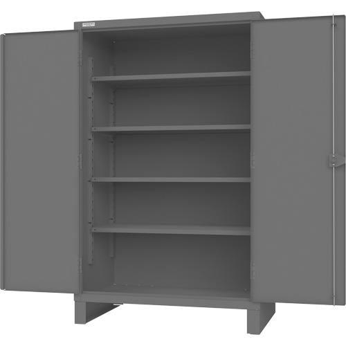 Cabinet with Recessed Pegboard Doors, Steel, 4 Shelves, 78" H x 48" W x 30" D, Grey FMT Sales Ltd