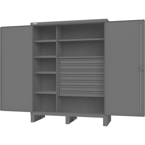 Wardrobe Cabinet with Standard Recessed Doors, Steel, 60" W x 24" D x 78" H, Grey FMT Sales Ltd