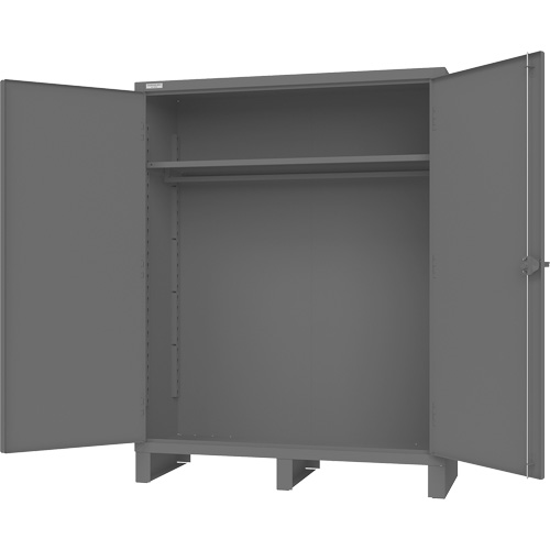 Cabinet with Hanging Bar & Standard Recessed Doors, Steel, 78" H x 60" W x 24" D, Grey FMT Sales Ltd