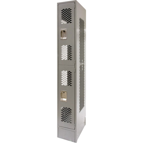 Casiers ventil&eacute;s, 2 niveaux, 12" x 18" x 78", Acier, Gris, D&eacute;mont&eacute;, Perfor&eacute; FMT Sales Ltd