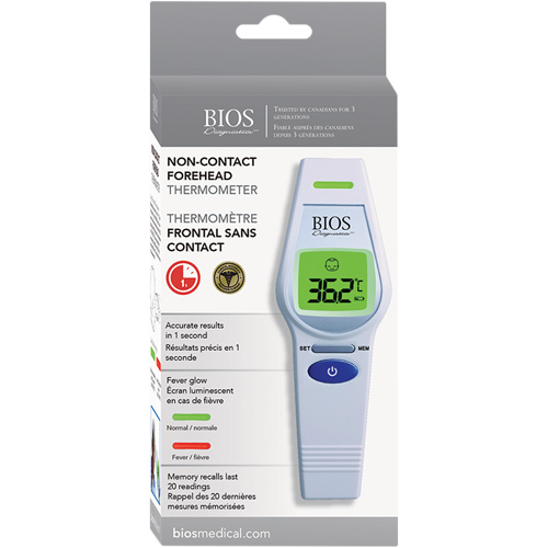 Thermom&egrave;tre frontal sans contact, 0°C - 100.0°C (32,0°F - 212,0°F), &eacute;missivit&eacute; Fixe FMT Sales Ltd