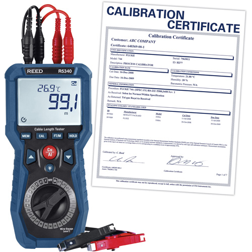 Testeur de longueur de c&acirc;ble avec certificat d'&eacute;talonnage FMT Sales Ltd