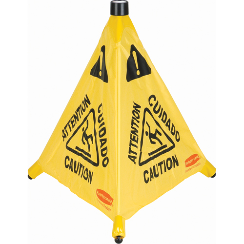 Pop-Up Safety Cone, Trilingual With Pictogram FMT Sales Ltd