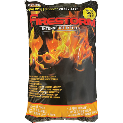 Produits de d&eacute;glaçage intense Firestorm, Sac, 44 lb (20 kg), Point de fonte -35°C (-31°F) FMT Sales Ltd