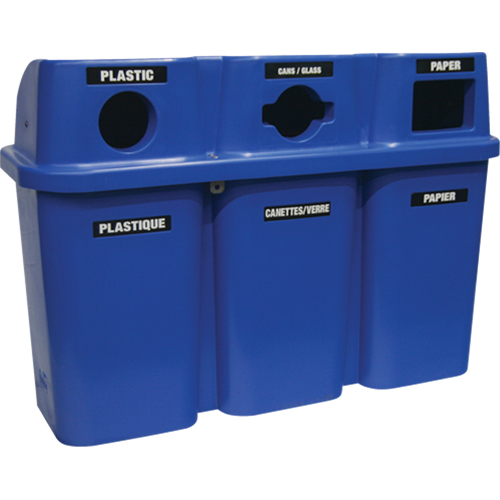 Contenants de recyclage Bullseye, Bord de rue, Plastique, 3 x 22 gal. US FMT Sales Ltd