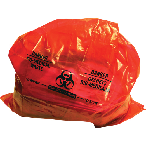 Sacs pour d&eacute;chets bio-m&eacute;dicaux Sure-Guard, Biorisque, 50" lo x 37" la, 2 mil FMT Sales Ltd