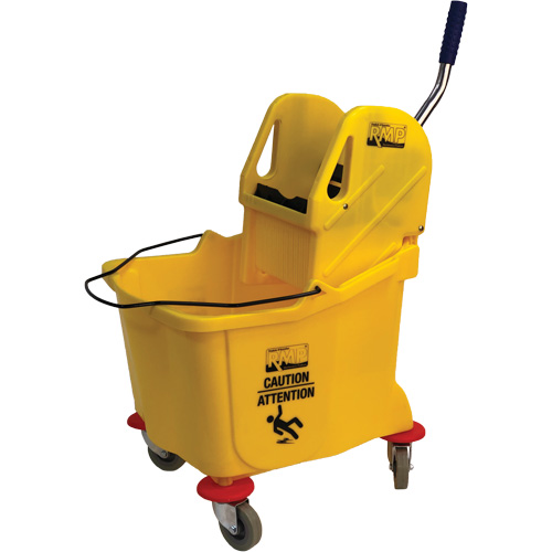 Mop Bucket and Wringer, Down Press, 9.5 US Gal.(38 Quart), Yellow FMT Sales Ltd