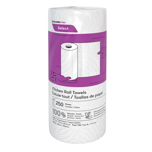 Rouleau d'essuie-tout de cuisine Pro Select, 2 Pli, 250 Feuilles/rouleau, 8" la, 11" lo FMT Sales Ltd