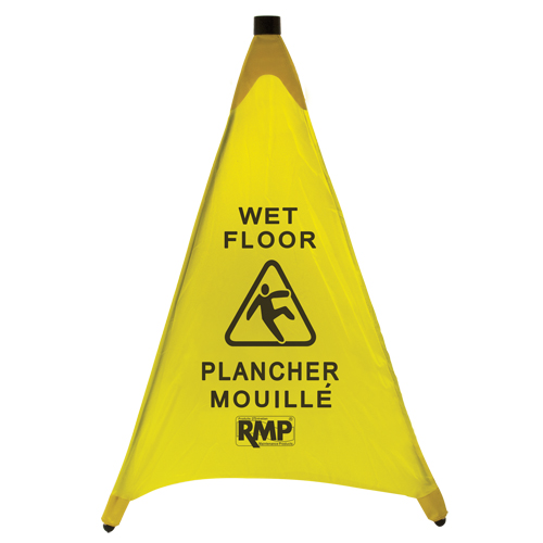 "Wet Floor" Pop-Up Safety Cone, Bilingual with Pictogram FMT Sales Ltd
