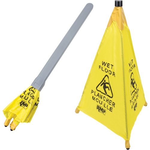 "Wet Floor" Pop-Up Safety Cone, Bilingual with Pictogram FMT Sales Ltd