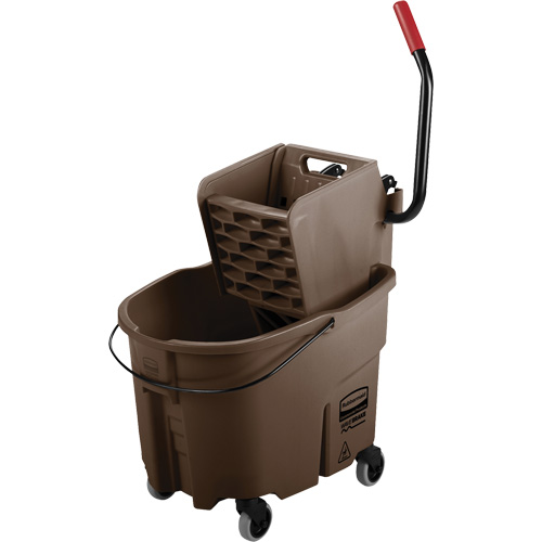 WaveBrake&reg; Mop Bucket & Wringer Combo Pack, Side Press, 8.75 US Gal.(35 Quart), Brown FMT Sales Ltd