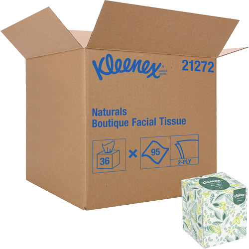 Papiers-mouchoirs Naturals Boutique* de Kleenex, 2 pli, 7,8" lo x 8,3" la, 95 feuilles/boîte FMT Sales Ltd
