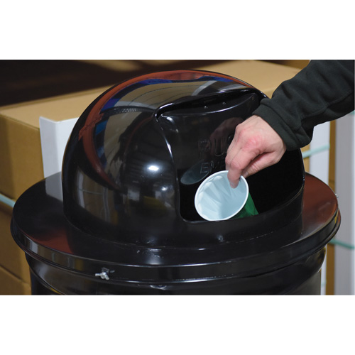 Drum Waste Disposal Top, Dome Lid, Metal, Fits Container Size: 23-1/2" Dia. FMT Sales Ltd