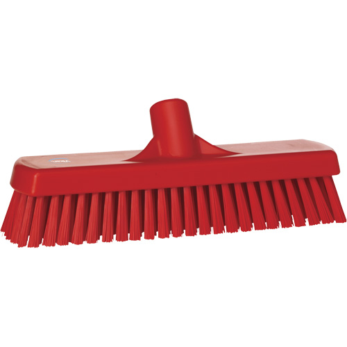 Brosse &agrave; r&eacute;curer pour planchers et murs, Crins Ferme, 12", Polyester, Rouge FMT Sales Ltd