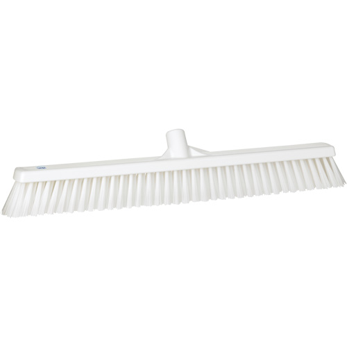Combo Bristle Push Broom, Coarse/Fine Bristles, 24", Polyester, White FMT Sales Ltd