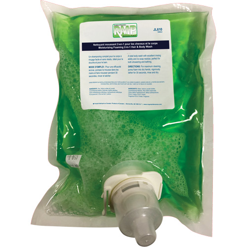 Moisturizing Hair & Body Wash, 1 L, Green Apple, Bag Cartridge FMT Sales Ltd