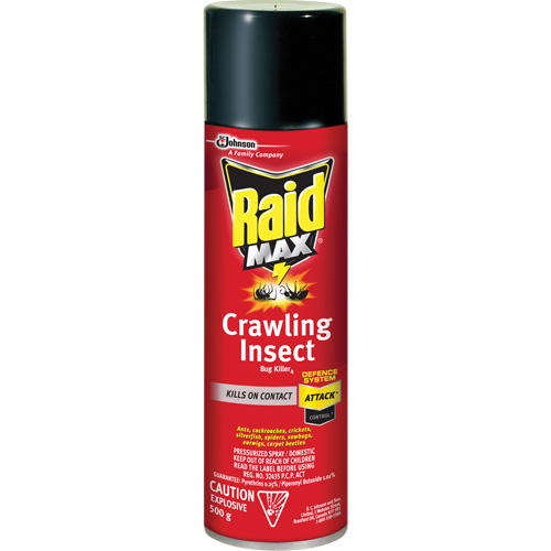 Insecticide contre les insectes rampants Raid Max, 500 g, Canette a&eacute;rosol, &agrave; base de solvant FMT Sales Ltd