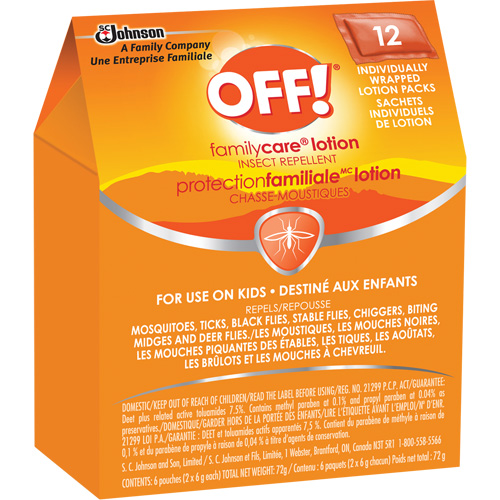 OFF! FamilyCare&reg; Insect Repellent, 7.5% DEET, Lotion, 6 g FMT Sales Ltd