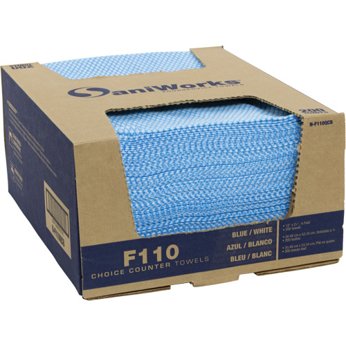 Chiffons de choix pour comptoir SaniWorks, Bleu/Blanc FMT Sales Ltd
