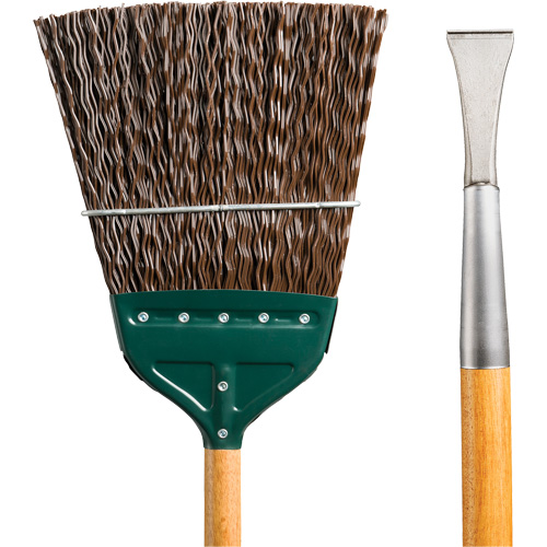 Track & Switch Broom with Heavy-Duty Forged Chisel, Wood Handle, Polypropylene Bristles, 55" L FMT Sales Ltd