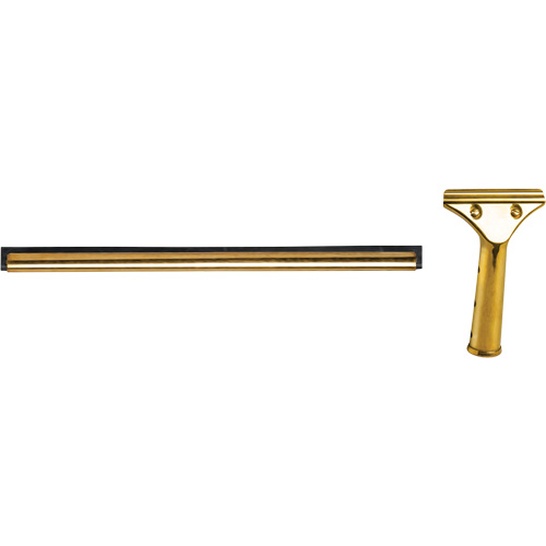 Window Squeegee with Handle, 12", Rubber, Brass Frame FMT Sales Ltd