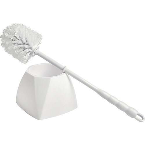 Brosse &agrave; cuvettes avec coupelle, 15-1/2" l, Soies Polypropyl&egrave;ne, Blanc FMT Sales Ltd