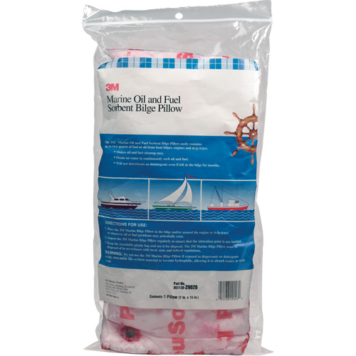 Marine Oil and Fuel Absorbent Bilge Pillow, Oil Only, 15" L x 7" W, 12.1 gal Absorbency/Pkg. FMT Sales Ltd